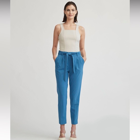 RW&CO Azur Blue Pants with High Waist and Tapered Ankle - Picture 2 of 13
